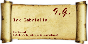 Irk Gabriella névjegykártya